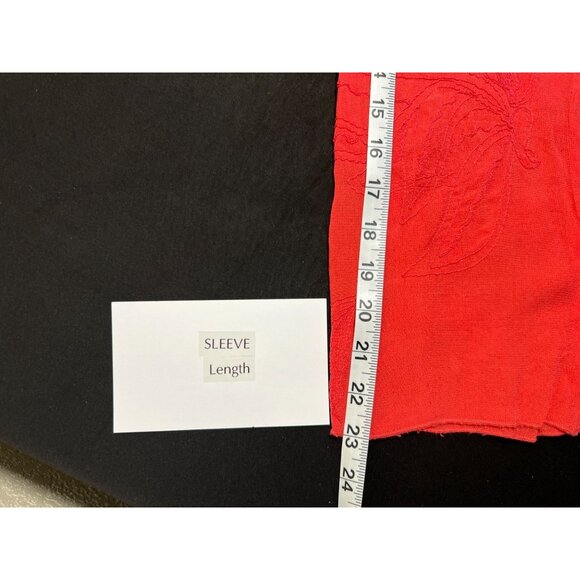 Chicos Womens 2 US 12 Coral Flowy Embroidered Sheer Long Sleeve Lightweight Top - Picture 9 of 11